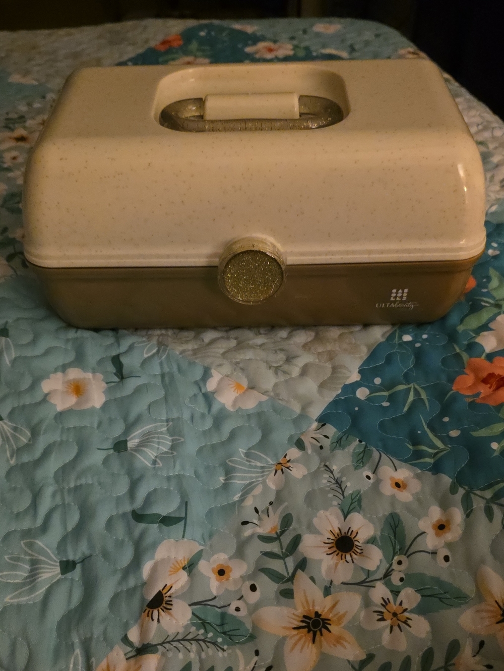 Ulta Beauty Hard Makeup Case in Brown & Cream